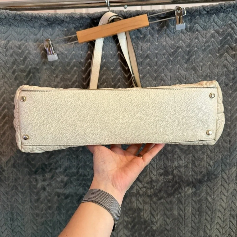 Kate Spade Off White Quilted leather Bag Astor Court Elena Shoulder Bag Large